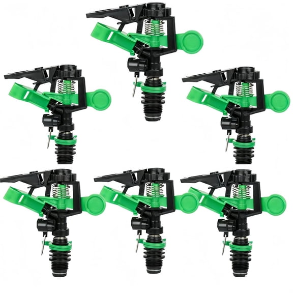 HIBIBUD 1/2 Inch Plastic Impact Sprinklers Heads Adjustable 0-360 Degree Pulsating Oscillating Watering Sprinkler Head for Garden Law Grass Yard Irrigation Supplies (4 Pieces)