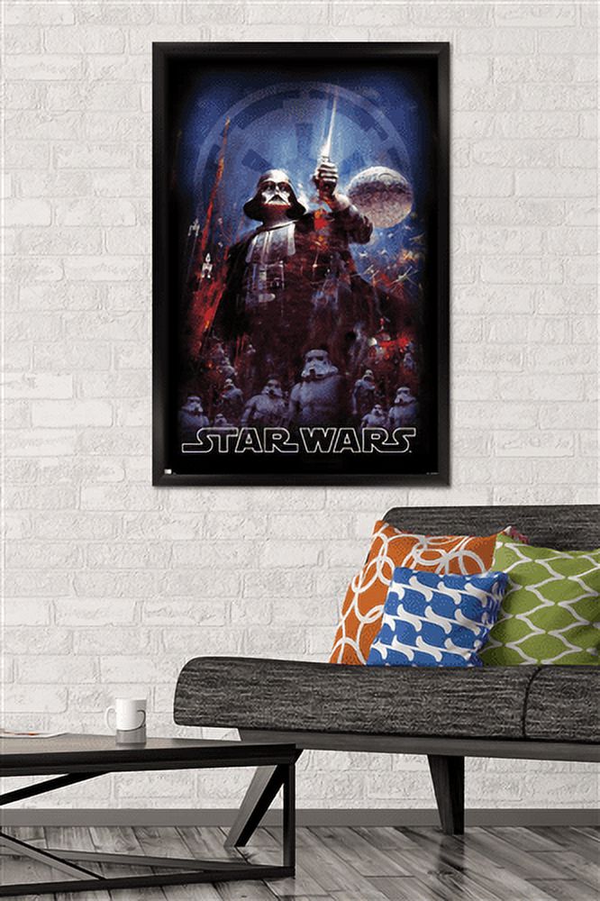 Star Wars: Empire Strikes Back - Empire Illustration Wall Poster, 22.375" x 34", Framed