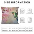 thumbnail image 5 of GOSMITH  Hummingbird Throw Pillow Cover Lovely Hummingbird and Pink Flowers Oil Painting Art Decorative Rectangular Pillowcase for Sofa and Bed Couch, 5 of 5