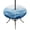 Blue, Navy, White, variant on Round Outdoor Tablecloth with Umbrella Hole and Zipper, Teal Blue Ombre Tablecloth with Elastic Waterproof, Summer Beach Ocean Waves Coastal Patio Table Covers for 31" - 35" Picnic Pool Tables