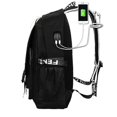 thumbnail image 3 of Mochilas escolares para niños adolescentes, mochilas escolares de lona con puerto USB, mochilas para estudiantes, mochilas luminosas impermeables para portátiles de moda, 3 of 5