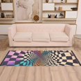 thumbnail image 2 of Yayeee Runner Rug for Bedroom 2'x6' Machine Washable Hallway Non Slip Mat, Beige Wavy Plaid, 2 of 8