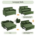 thumbnail image 4 of 56.9" Loveseat Sofa Pull-out Sofa Bed Sleeper Sofa with a Reversible Backrest Cushion, Side Pockets, Two USB Ports and a Phone Holder for Living Room, Green, 4 of 27