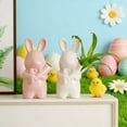 thumbnail image 1 of Jarrón de cerámica con forma de conejito de Pascua | Decoración de animales de mano – Rosa y blanco | 10 x 8,4 cm | Decoración caprichosa para el hogar, regalo de primavera, arreglo floral, 1 of 6