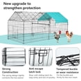 thumbnail image 4 of CL.HPAHKL Large Metal Chicken Coop Walk-in Poultry Cage, 86" x 40" Chicken Run Enclosure Pen with Waterproof Cover, Outdoor Backyard Farm Cage Crate Pet Playpen Exercise Pen for Rabbit Duck Hen, 4 of 7
