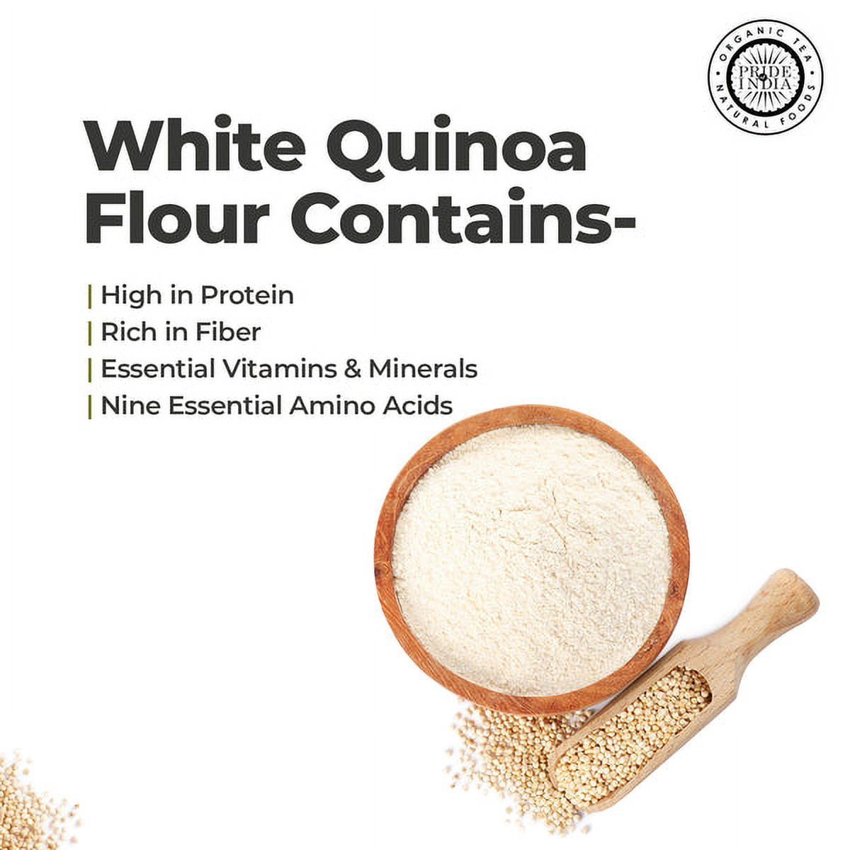 Pride of India - Pack of 6 -  Quinoa Flour for Baking & Cooking, 1 lb Jars, Vegan Gluten-free