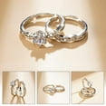 thumbnail image 4 of Clearance Now! Couple Rings Crystal Couple Wedding Adjustable Rings Jewelry New N8 E9N8, 4 of 9