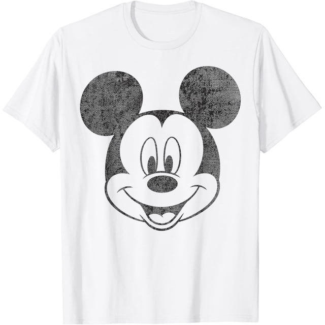 Disney Mickey et Ses Amis Mickey Mouse T-Shirt Graphique Simple Grand Visage Toutes Tailles P-5TG