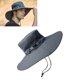 thumbnail image 5 of Sombrero de pesca transpirable de algodón y poliéster, sombrero de ala grande para el sol para hombre, verano, escalada de montaña, gris oscuro, 5 of 12
