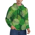 thumbnail image 2 of Lsque Green Flower Pattern Casual Men's Hoodie,Hooded Sweatshirt with Kangaroo Pocket,Pullover Hoodie-Medium, 2 of 7