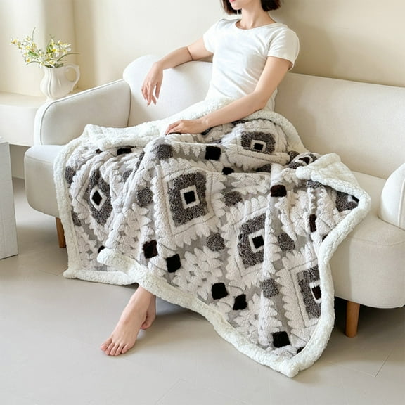 Double Layer Flannel Throw Blanket Lightweight Warm Nap Cover for Sofa Office Comfort(Coffee,39"×28")