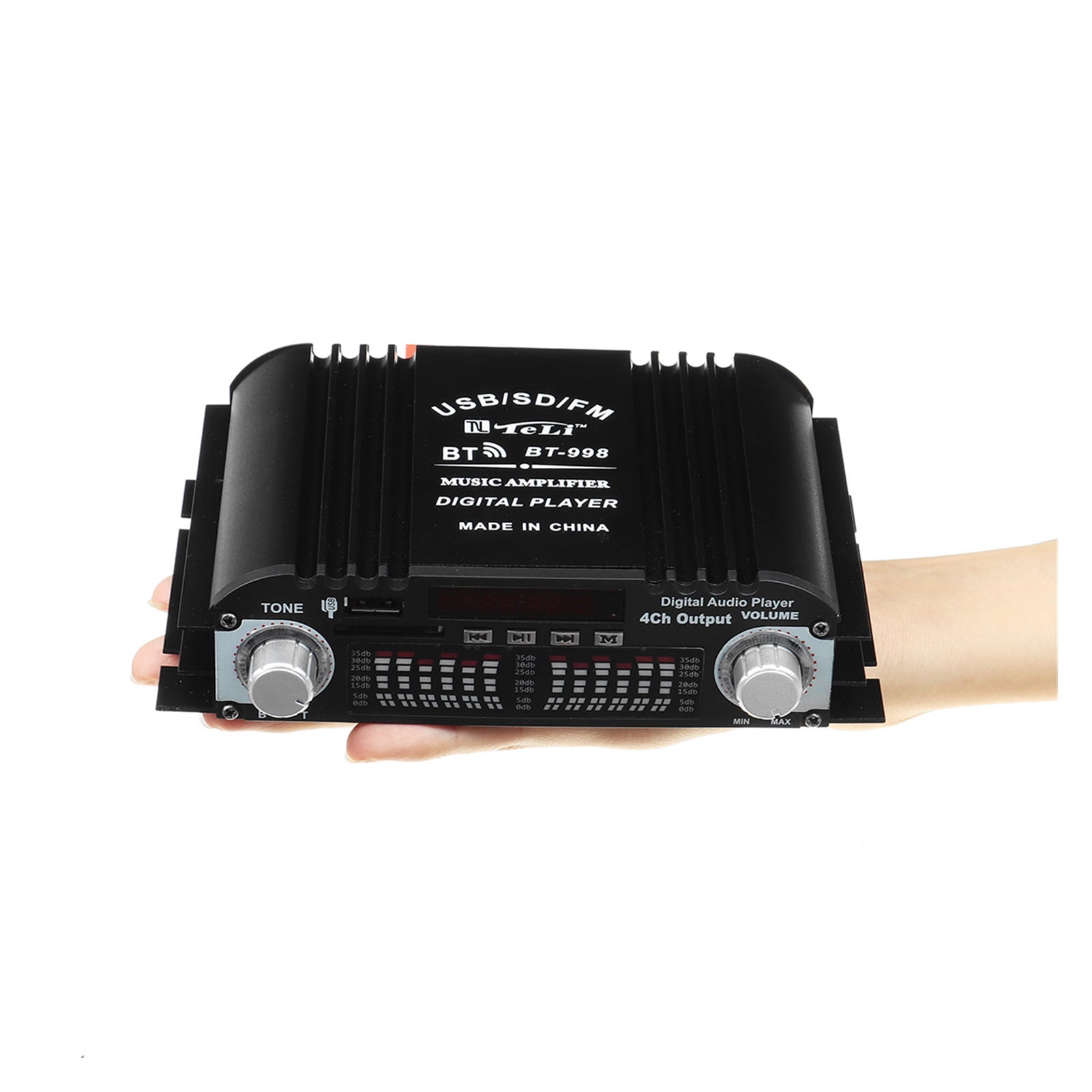 BT-998 Hifi Audio Home Digital Amplifiers Car Audio Bass Power Bluetooth Amplifier FM USB SD Radio For Subwoofer Speakers DC12V ,Powerful Sound Quality