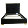 thumbnail image 2 of Contemporary Velvet and Metal 60" Queen Bed - Black and Gold, 2 of 7