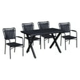 thumbnail image 1 of Oakland Living Splat Back Faux Wood and Steel 5 Piece Rectangular Patio Dining Set, 1 of 6