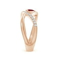 thumbnail image 3 of ANGARA Natural Criss Cross Pear Shaped Ruby Ring with Diamond Accents in 14K Rose Gold for Women (Size-6x4mm) | July Birthstone Jewelry for Her | Natural Ruby Rings, 3 of 9