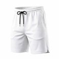 thumbnail image 6 of EOYWHK Mens Active Shorts Quick Dry Elastic Waist Drawstring Workout Shorts for Men Soft Lightweight Breathable Wear Daily Wear Outdoor White, Size S, 6 of 9