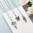 thumbnail image 7 of 3 Pack Urn Necklace for Ashes for Women Heart / Cross / Cylinder Cremation Jewelry Memorial Keepsake Birthstone Urn Pendant for Family / Dad / Mom / Sister / Grandparents, 7 of 7