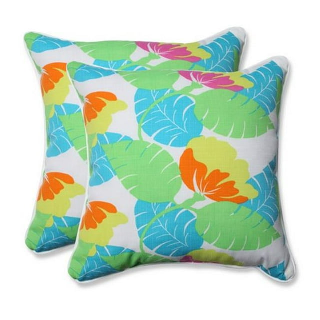 Pillow Perfect 592152 Intérieur-Extérieur Avia Fiesta Jeter Oreiller&44; Blanc&44; 18.5 Po. - Lot de 2