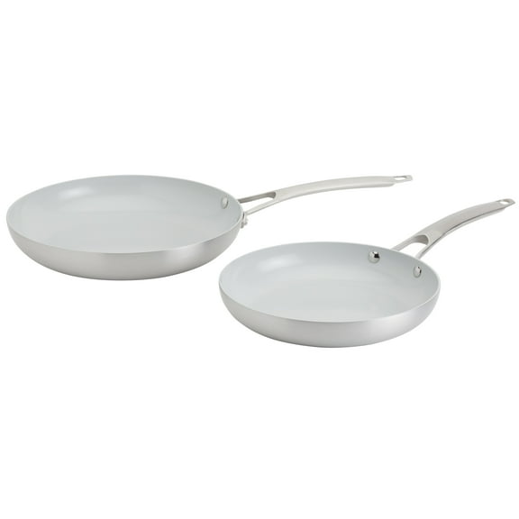 Smart Planet 2 Piece Eco Friendly Post-Consumer Recycled Aluminum Nonstick Skillet Frying Pans Set, 9.5" & 11"
