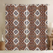 Manfei Hippie Geometric Aztec Black Out Curtains, Tribal Western Bohemian Curtains Pack of 2 (42x63 Each), Mandala Theme Bedroom Curtains, Curtains and Drapes Bedroom Decor