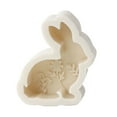 thumbnail image 1 of Silicone Flat Rabbit Candle With Raised Flower Pattern Standing Aromatherapy Rabbit Soap, 1 of 4