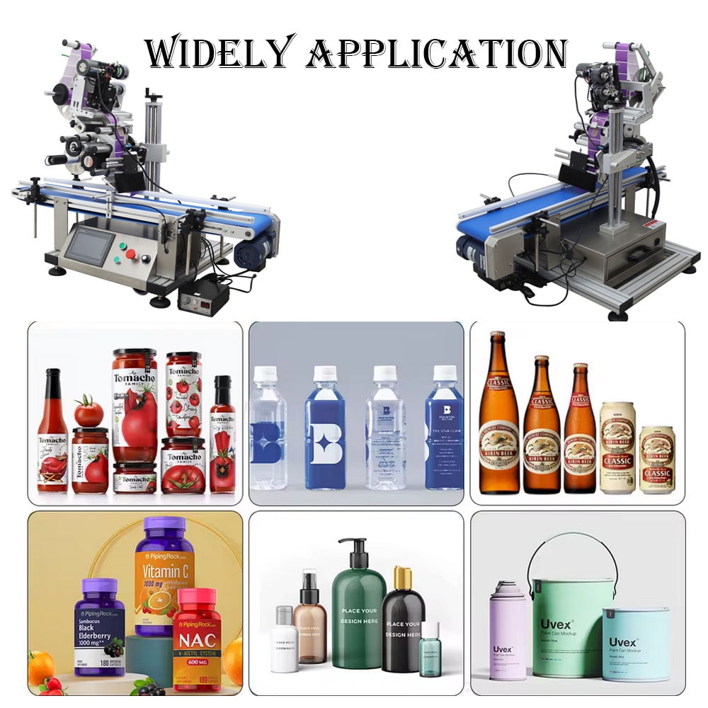 Automatic Desktop Conveyor Round Bottle High Speed Labeling Machine Labeler Maker with Conveyor Belt