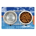 thumbnail image 1 of Science Pet Mat for Food and Water, Clear Open Sky with Clouds and Chemistry Table Pattern Smart Student Print, Non-Slip Rubber Mat for Dogs and Cats, 18" X 12", by Ambesonne, 1 of 1