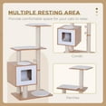 thumbnail image 4 of PawHut 47" Wood Cat Tree Condo with Scratch Post, Toy Ball, 4 of 10