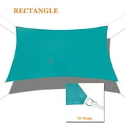 Sunshades Depot 10' x 12' Sun Shade Sail Rectangle Permeable Canopy Turquoise Light Green Custom Size Available Commercial Standard