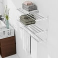 thumbnail image 3 of Towel Racks for Bathroom Wall 24 Inch, 3 Tier Bathroom Towel Shelf with Double Towel Bar, Stainless Steel Towel Rack with Towel Shelf, Towel Hanger Holder for Bathroom Towel Storage, Brushed Nickel, 3 of 13