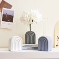 thumbnail image 4 of Modern Rainbow Arch Bookend and Vase, Candlestick Holder Concrete Decorative, Minimalist Home Decor Candle Holder Bookshelf Color of Ivory, 4 of 9