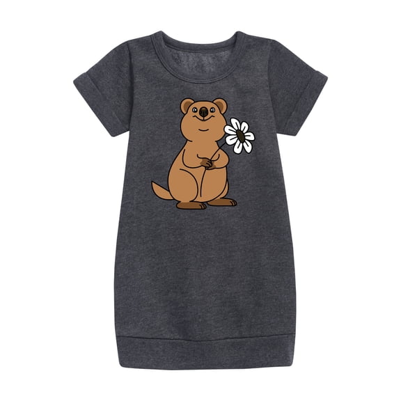 Instant Message - Quokka Flower - Toddler And Youth Girls Fleece Dress