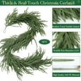 thumbnail image 4 of 9 FT Real Touch Norfolk Pine Garland, Lusher Fuller 105 Branches Realistic Christmas Garland Green Artificial Greenery for Mantle Fireplace Table Indoor Outdoor Xmas Decorations, 4 of 8