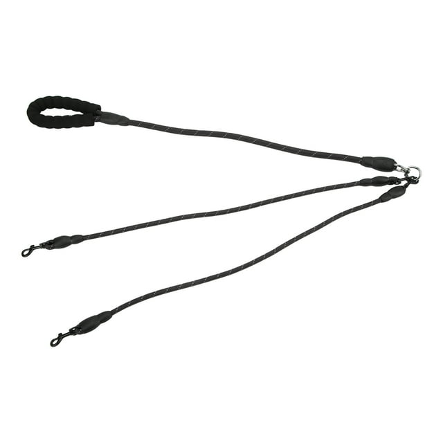 Corde de Traction pour Chien, Rotation à 360° Contrôle Réfléchissant Laisse d'Entraînement Confortable pour Chien avec Poignée en Mousse pour Camping pour Cour Arrière Noir,Rouge