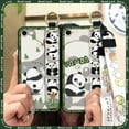 thumbnail image 5 of LYM-Phone Case For iphone 7/8/iphone SE 2020/SE2, Anti-dust Lanyard Protective Dirt-resistant Back Cover Phone Holder Panda Shockproof Wrist Strap Cute Wristband Anti-knock Waterproof, 5 of 9