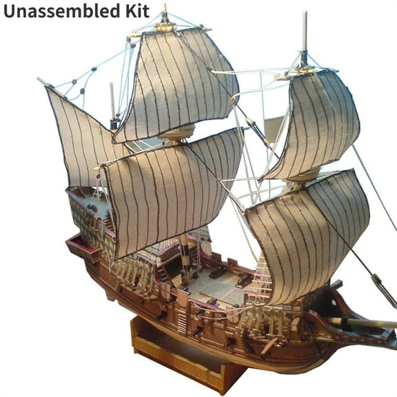 DIY Paper Kit Galeon Golden Hind Sail Battleship Model Unassembled for Collectors and Enthusiasts