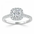 thumbnail image 2 of Oryn Jewel Round Cut 1.9 Ct Diamond Engagement Ring for Women - 14K White Gold Plated Ring - Wedding Anniversary Ring for Gift - Modern Cushion Halo Anniversary Ring - Proposal Ring, 2 of 3