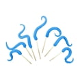 thumbnail image 2 of Pensas de planta de tentáculo de pulpo de 7 piezas, adornos de decoración de postal al aire libre, estacas de jardín decorativas prácticas creativas, azul, 2 of 8