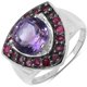 thumbnail image 1 of 2.52 Carat Genuine Amethyst & Ruby .925 Sterling Silver Ring QJ Model, 1 of 3