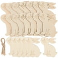 thumbnail image 4 of LOLIPPYY 20-Pack Wooden Bunny Cutouts Ideal for Kids Party Favors and Craft Projects, 4 of 8