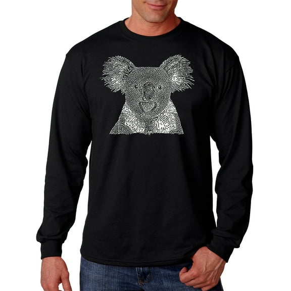 LA Pop Art Men's Word Art Long Sleeve T-shirt - Koala