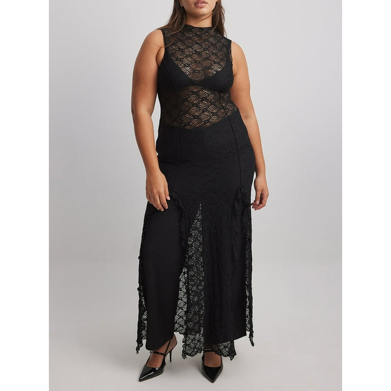 Sleeveless Round Neck Split Sexy Evening Dresses Sleeveless Round Neck Split Sexy Evening Dresses