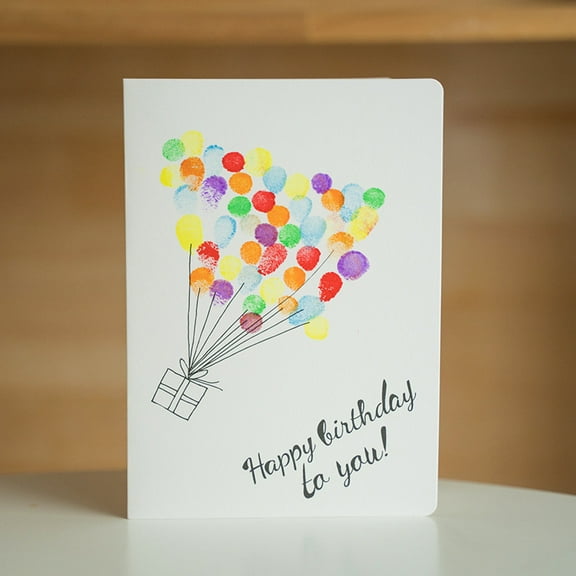 Happy Birthday Card with Colorful Balloon Design – Cute Gift for Friends, Family, Kids – Blank Inside, Envelope Included – Perfect for Celebrations and Special Occasions