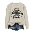 thumbnail image 2 of Twas The Nizzle Before Chrismizzle Sweatshirts for Women Long Sleeve Crewneck Funny Christmas Sweatshirt Pullover Tops, 2 of 4