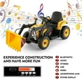 thumbnail image 3 of JOYLDIAS 12V Kids Ride On Excavator 3 Speeds Electric Construction Vehicle Digger with Remote Control, Bluetooth, Microphone Jack, Music, Lights (Yellow), 3 of 5