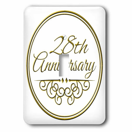 3dRose 28th  Anniversary  gift  gold text for celebrating 