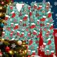 thumbnail image 4 of HOMBOM Green Christmas Pajamas for Women Sleepwear Button up One Sets Fall Festive Long Sleeve and Pants Womens Lounge Sets, 4 of 5