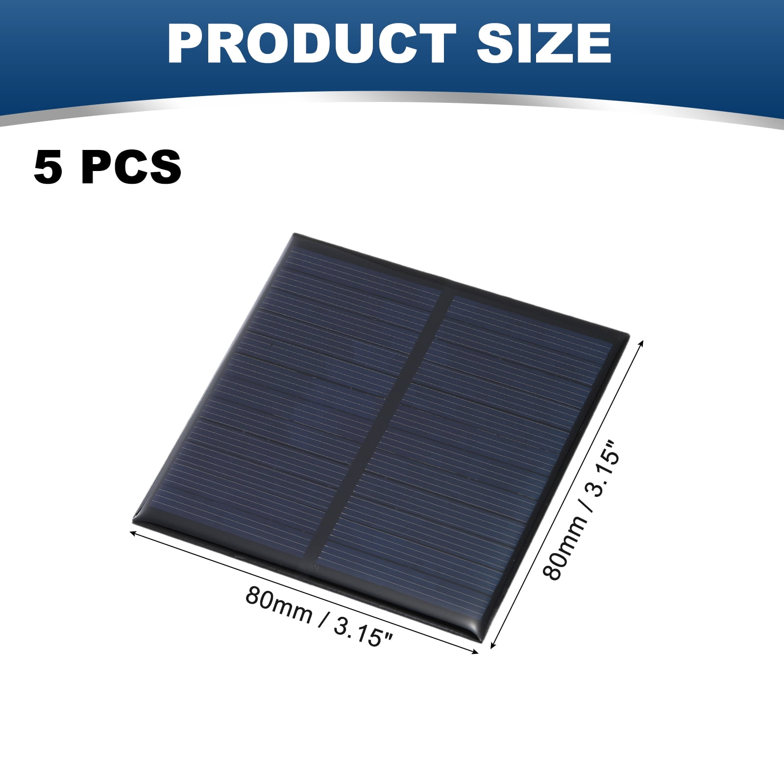 Uxcell 5Pcs 6V 0.75W 150.0mA Mini Solar Panels, Small Solar Photovoltaic Power Cells Charge DIY Electric Toy Materials Kits