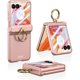 thumbnail image 1 of wonima11 Case for Motorola Moto Razr+ (Plus) 2024/2025 Ring Holder & Magnetic Hinge & Exterior Screen Protector for Moto razr Plus 2024/2025 Ultra Slim Shock-Absorbing Anti-Drop Cover(Pink), 1 of 1