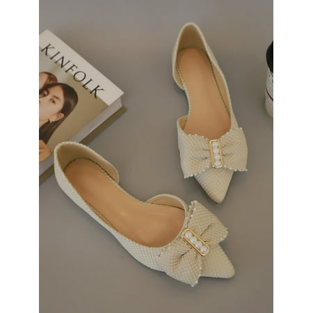 

Faux Pearls Decor Ballet Flats Women‘s Footwear